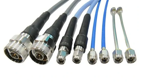 Low loss RF cable assemblies with different connector types Low loss RF cable assemblies with different connector types
