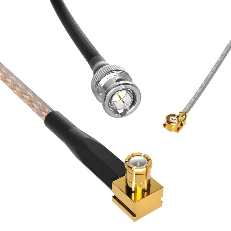 Miniature RF cable assembly with MMCX and U.FL micro coaxial connectors Miniature RF cable assembly with MMCX and U.FL micro coaxial connectors