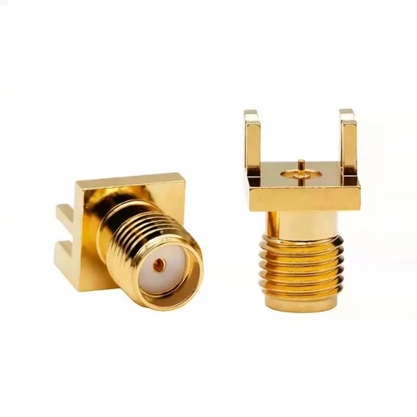 PCB mount SMA RF connector for 50 ohm wireless communication applications PCB mount SMA RF connector for 50 ohm wireless communication applications