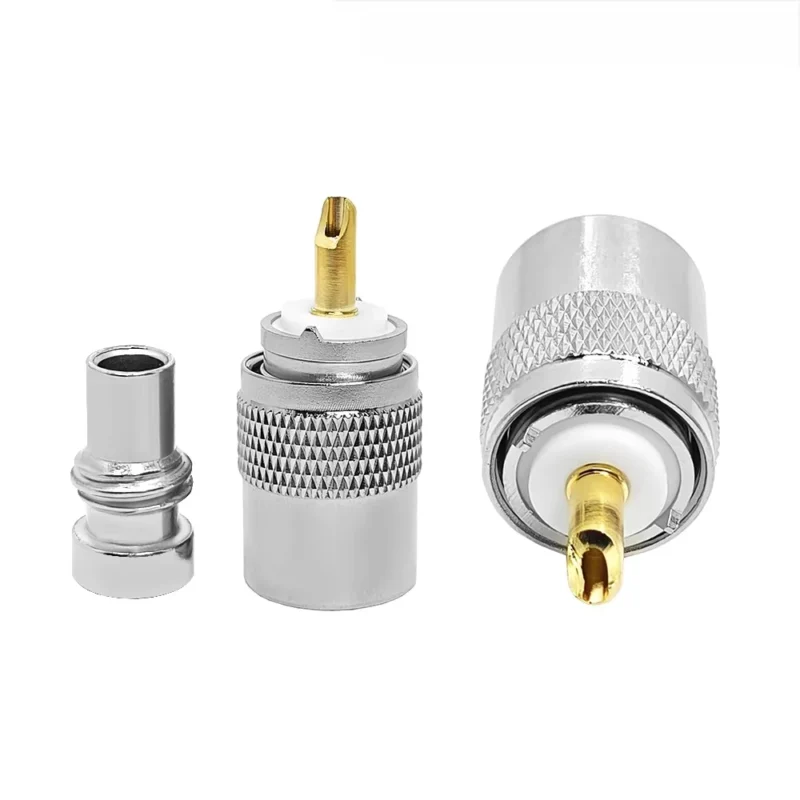 PL259 connector internal structure with center contact pin and insulation PL259 connector internal structure with center contact pin and insulation