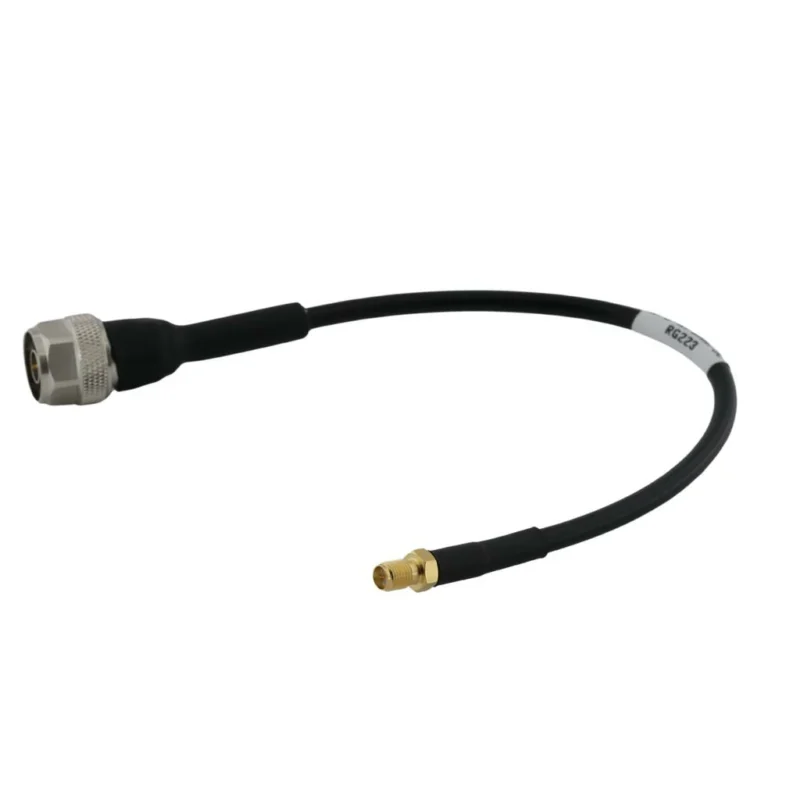 Custom coaxial cable assembly with RF connectors for signal transmission Custom coaxial cable assembly with RF connectors for signal transmission