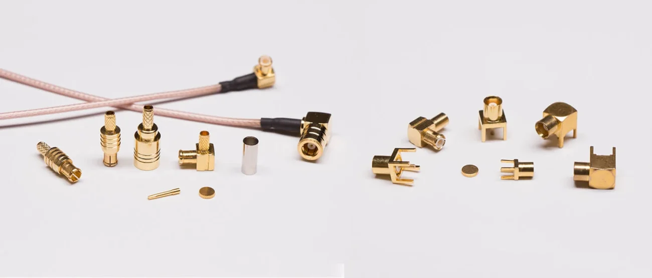 RF connector components and coaxial cable parts RF connector components and coaxial cable parts