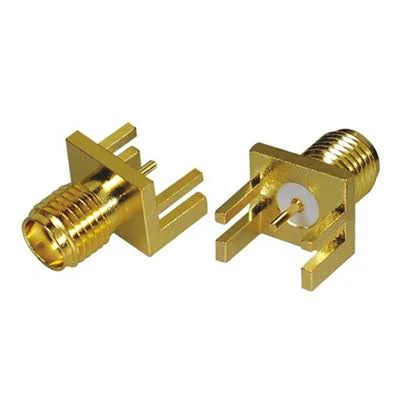 Right angle SMA female PCB connector for RF module applications Right angle SMA female PCB connector for RF module applications