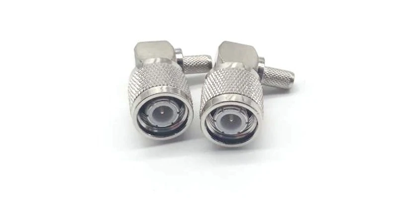 Right angle TNC RF connectors for compact coaxial cable routing and equipment connections Right angle TNC RF connectors for compact coaxial cable routing and equipment connections
