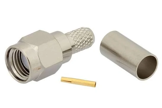 SMA adapter structure with connector body sleeve and center contact components SMA adapter structure with connector body sleeve and center contact components