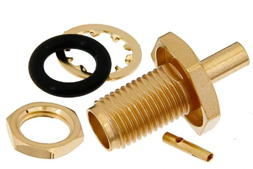SMA bulkhead connector components including nut washer and RF contact parts SMA bulkhead connector components including nut washer and RF contact parts