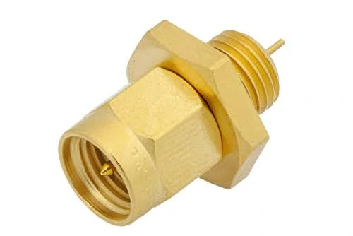 SMA female bulkhead connector with threaded mounting structure SMA female bulkhead connector with threaded mounting structure