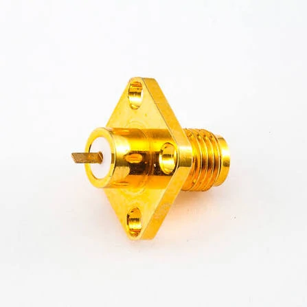 SMA female connector identification showing socket contact and internal thread structure SMA female connector identification showing socket contact and internal thread structure