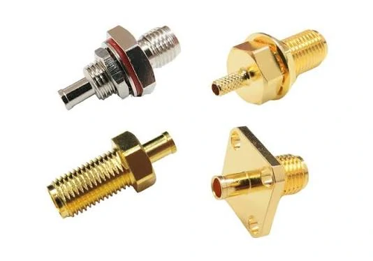 SMA female panel mount RF adapter with flange mounting structure SMA female panel mount RF adapter with flange mounting structure