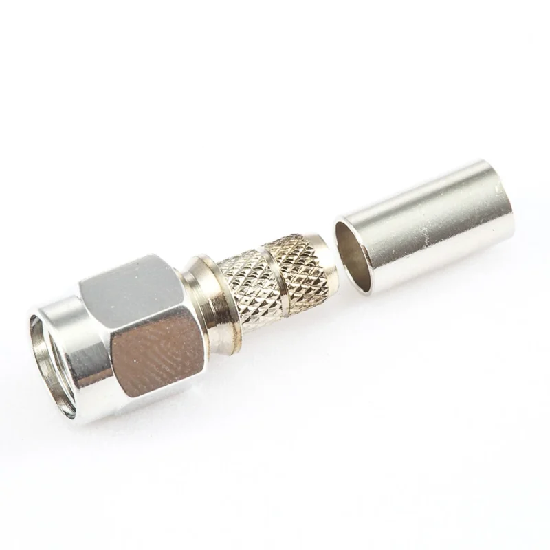 SMA male connector components for RF cable assembly installation SMA male connector components for RF cable assembly installation