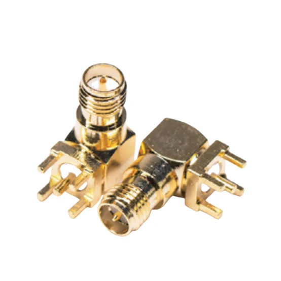 Right angle SMA PCB mount connector for RF circuit board applications Right angle SMA PCB mount connector for RF circuit board applications