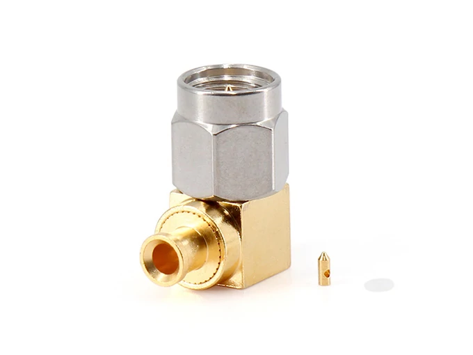 SMA right angle RF connector with compact structure for microwave applications SMA right angle RF connector with compact structure for microwave applications