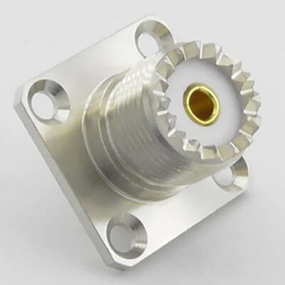 SO239 female panel mount RF connector with flange mounting holes SO239 female panel mount RF connector with flange mounting holes