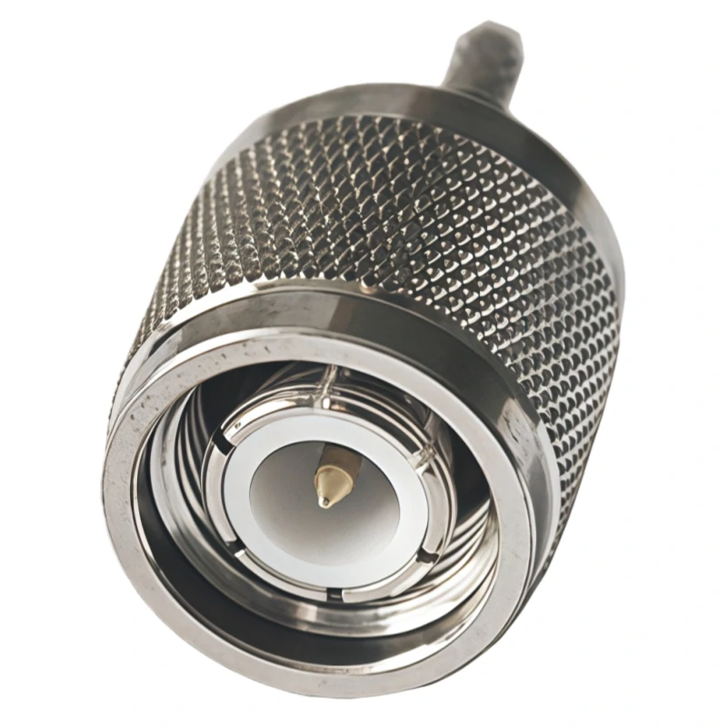 TNC male connector with threaded coupling interface for RF coaxial cable applications TNC male connector with threaded coupling interface for RF coaxial cable applications