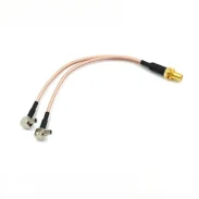 4g Antenna Rf Adapter Cable One To Two Sma Female Outer Screw Inner Hole To Two Ts9 Bent Male Rg316 Lines1