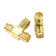 50 Ohm Rf Connector Rp-sma-kkk T-type Adapter Three-pin Internal Pin Connector Sma Three-way Female Socket1