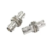 All-copper Rf Adapter Bnc Female To Female Q9 Double-pass Straight-through With Nut Bnc-kky Fixed Panel1