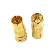 Cable Tv Adapter F British Male To Tv Female Double-pass Gold-plated Tv Set-top Box Adapter1