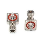 Nsma-kwfk N Female To Sma Bent Female With Waterproof Four-hole Flange Fixed Rf Connector Dc-6g1