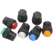 R16-503 Push Button Switch With Light Inching Reset Self-locking Switch Round Red Green 4 Pins 2 Pins 16mm1