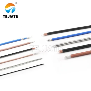 Assorted RF coaxial cables—RG142, RG58, RG316, RG174, RF1.13, SYV50-5-7, semi-flex/semi-rigid shielded feeder.