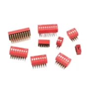 Red Dip Switch Bent Foot 2.54mm Spacing Side Dial Straight Plug 2345678910p1