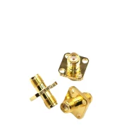 Rf Adapter Sma-kkf Double-pass Head Sma Outer Screw Inner Hole Female To Female With Square Plate Flange Total Length 18mm1