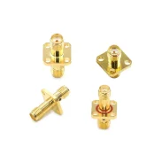 Rf Adapter Sma-kkf Sma Female To Female Double-pass Head With 4-hole Flange Square Plate Flange1