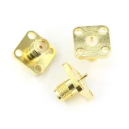 Rf Coaxial Connector Sma Outer Screw Inner Hole 4 Hole Flange Sma-kfd-3 Needle Length 3mm1