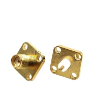 Rf Coaxial Connector Sma-kf Female Four-hole Square Flange Sma-kfd4-3 Copper Plated Square Plate1