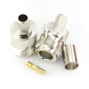 Rf Connector Nk-5 Female External Thread Internal Hole Crimping Type Can Connect 50-5 Wire Copper Nickel Plating1
