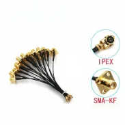 Sma-kfipx-1.13 Black Wire Sma Four-hole Flange To Ipex Feeder Antenna Adapter Cable External Screw Inner Hole1