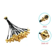 Sma-kfipx-1.13 Black Wire Sma Four-hole Flange To Ipex Feeder Antenna Adapter Cable External Screw Inner Hole1