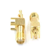 Sma-kwe-1.13 Open Elbow Female External Screw Inner Hole Without Wire Length 17mm Square Height 9.5mm Tooth Length 61