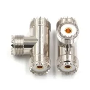 Tejat Rf Adapter Uhf-kkk M-kkk Three-way Female One-to-two Sl16 Coaxial Connector1